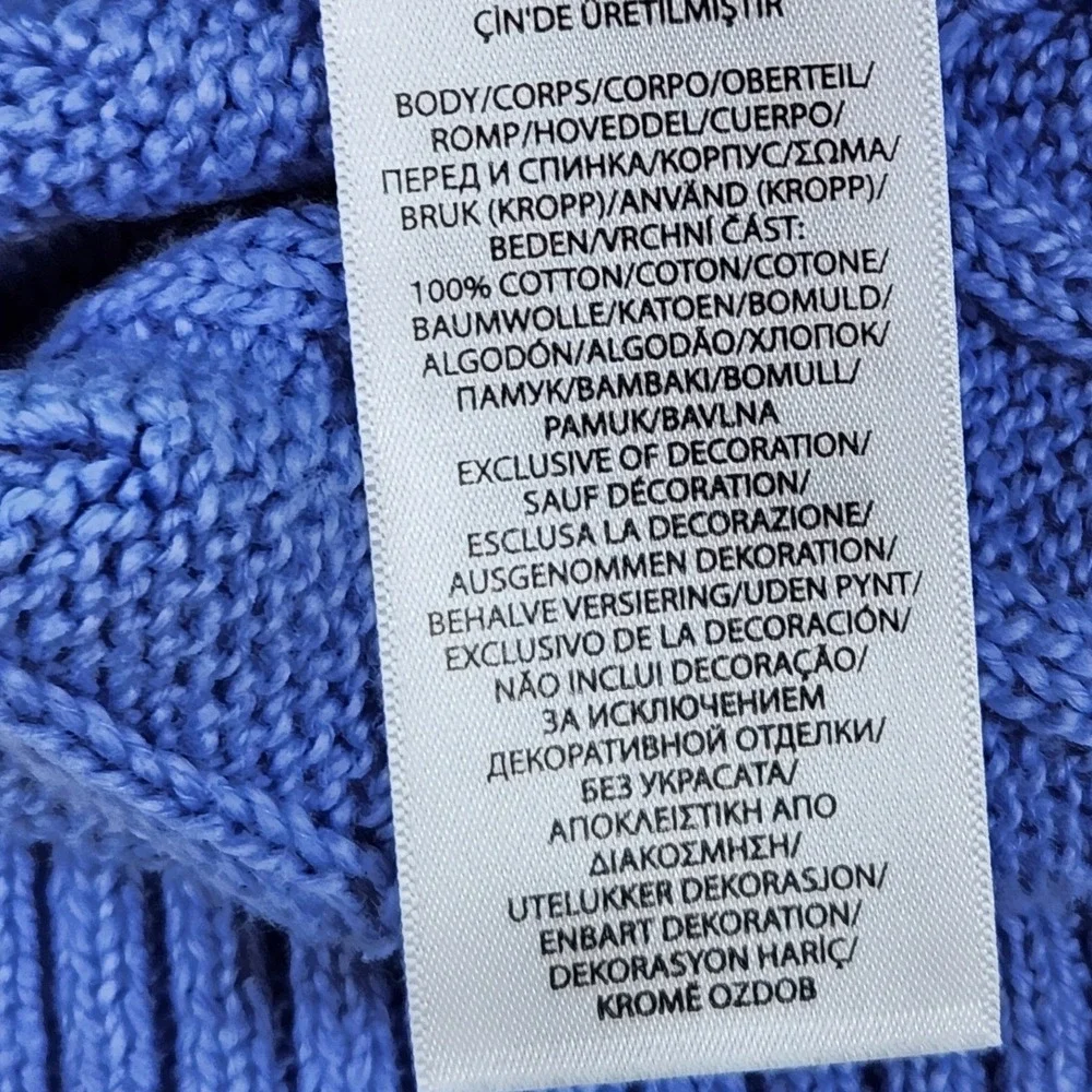 Polo Ralph Lauren Cable Knit Sweater Blue Men's XXL Embroidered‎ Logo NWT